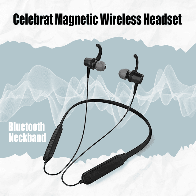 • Celebrat Magnetic Wireless Headset Bluetooth Neckband